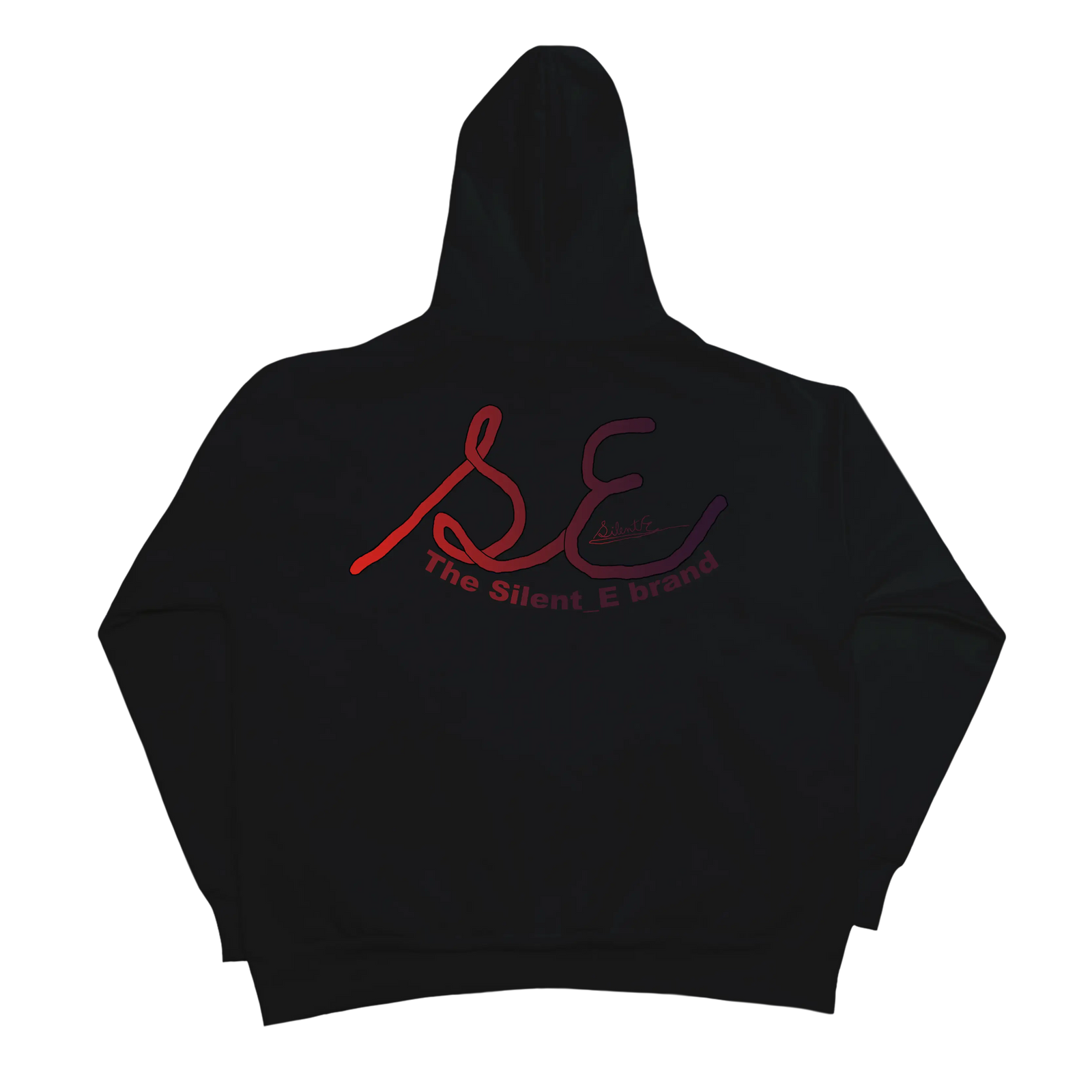 Silent_E_brand_original_logo_black_hoodie_back