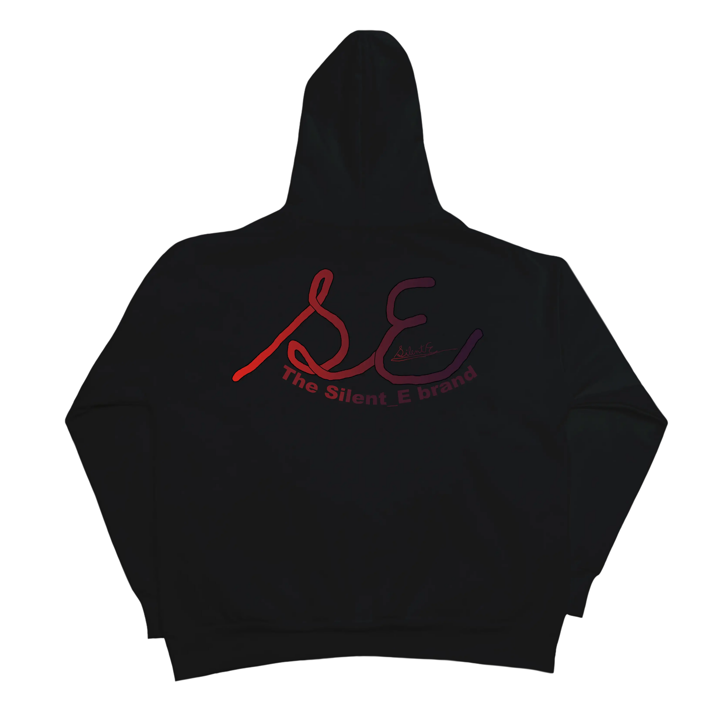 Silent_E_brand_original_logo_black_hoodie_back