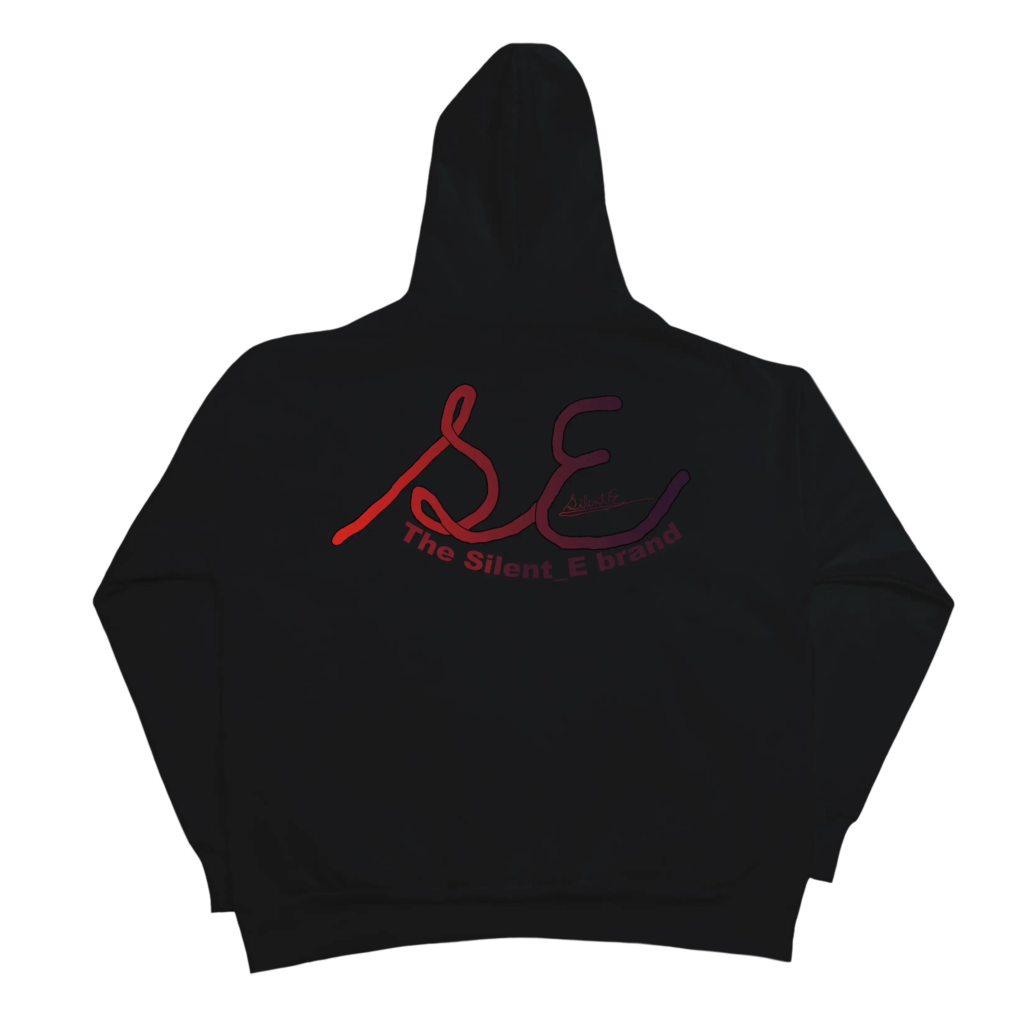 Silent_E_brand_original_logo_black_hoodie_back