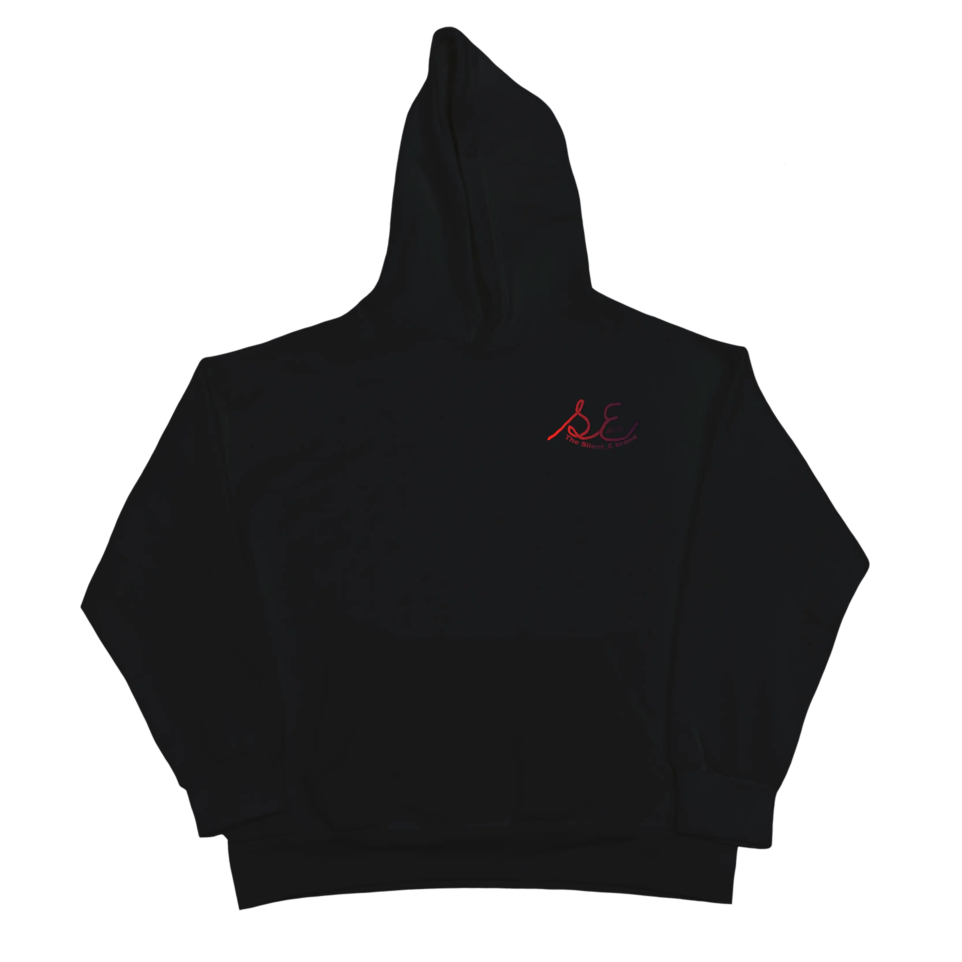 Silent_E_brand_original_logo_unisex_pullover_hoodie_black_front_left_chest