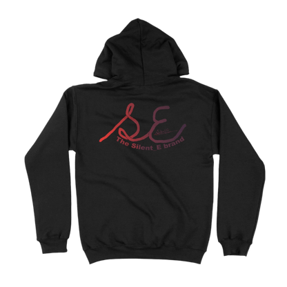 Silent_E logo unisex pullover hoodie black full back