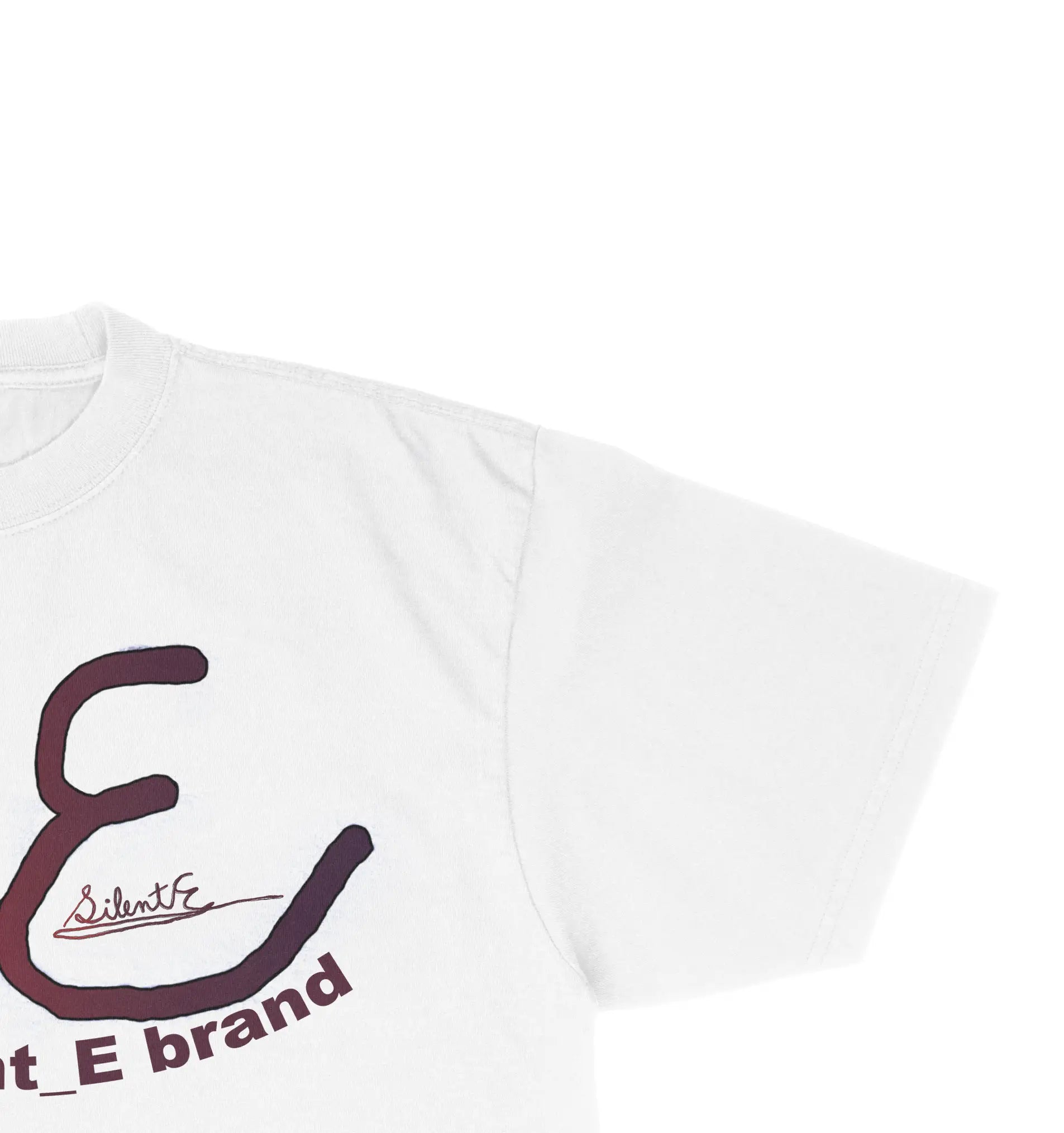 Silent_e_brand_original_logo_closeup_white_tee